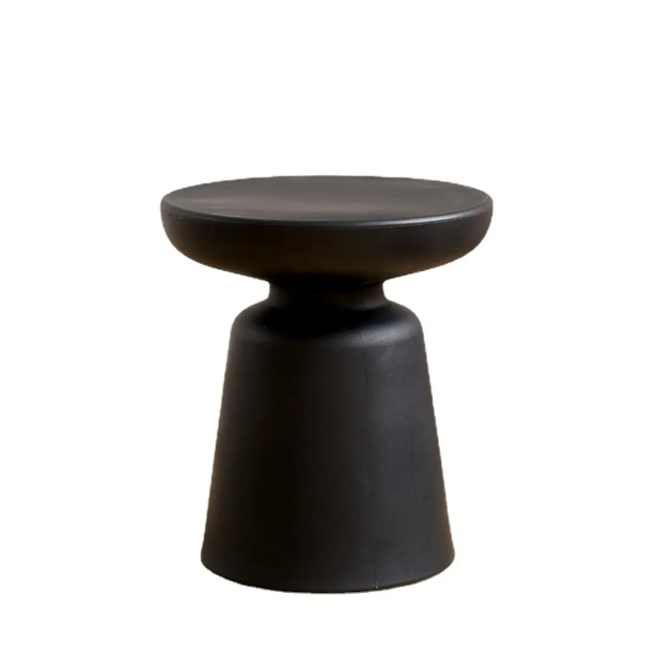 Modern Round Acrylic Side Table with Drum Base for Living Room Image - 5 | homeyfad