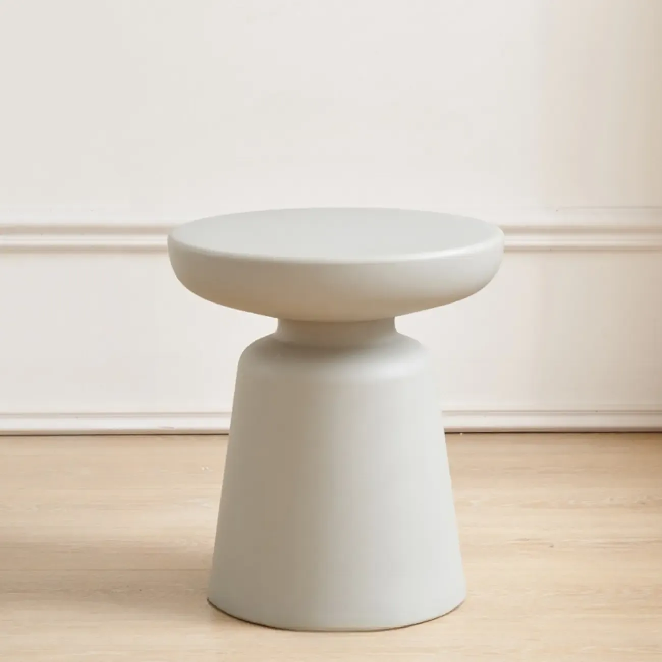 Modern Round Acrylic Side Table with Drum Base for Living Room - HomeyFad