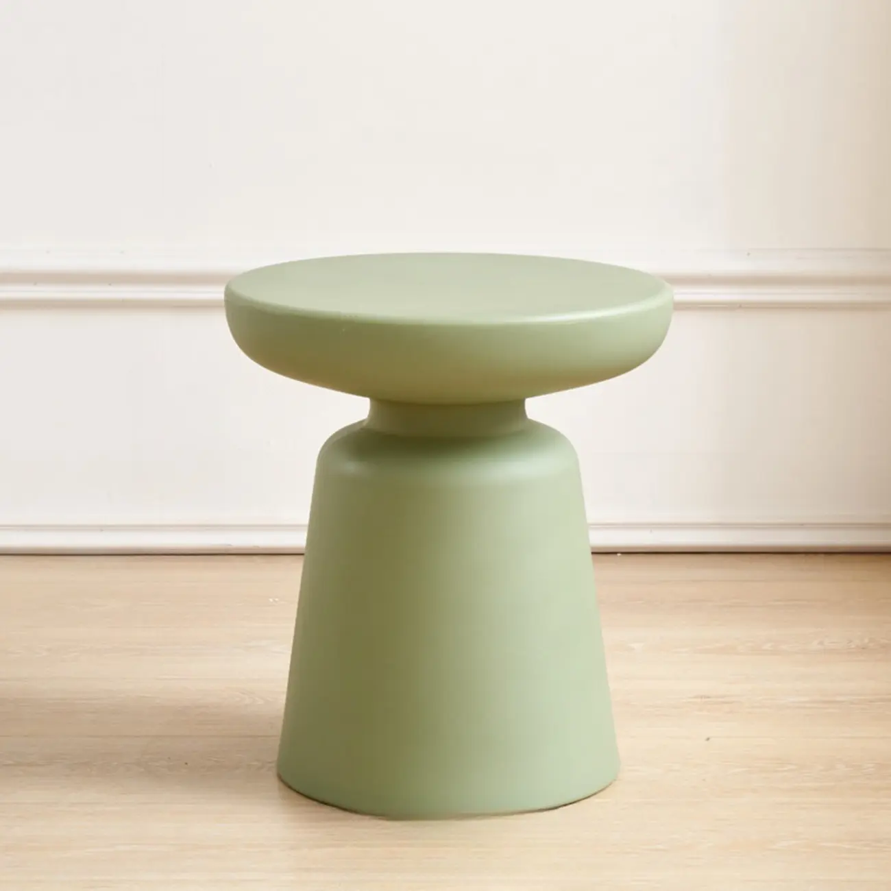 Modern Round Acrylic Side Table with Drum Base for Living Room Image - 9 | homeyfad