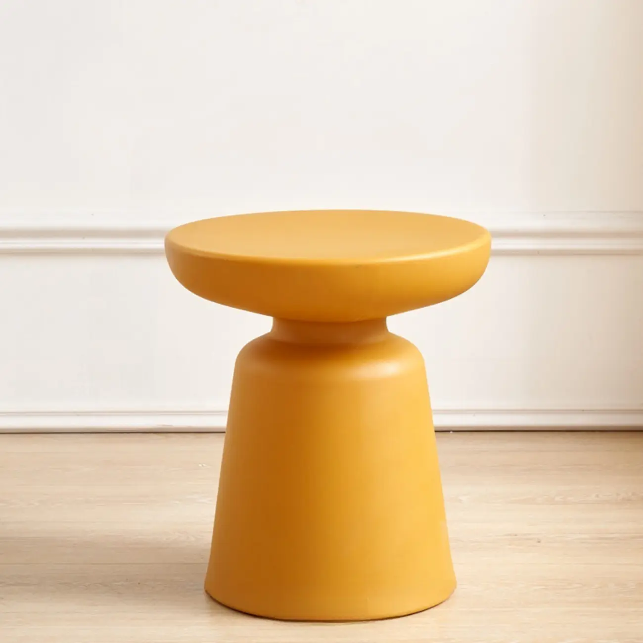 Modern Round Acrylic Side Table with Drum Base for Living Room Image - 10 | homeyfad