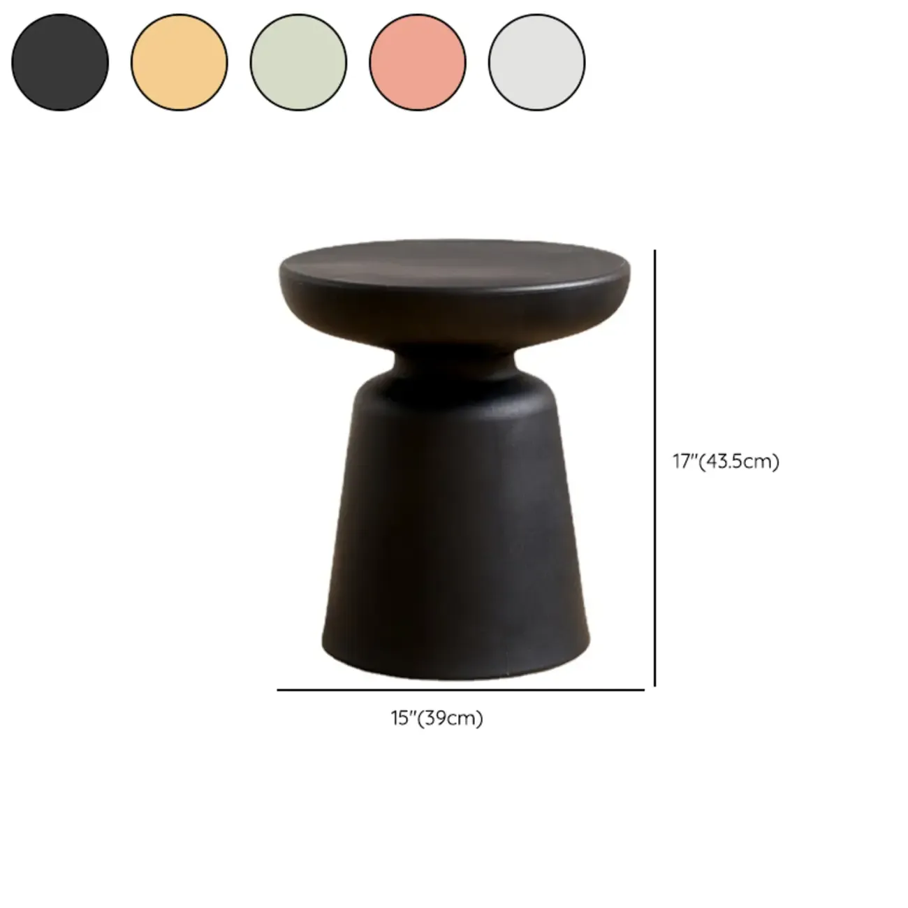 Modern Round Acrylic Side Table with Drum Base for Living Room #size