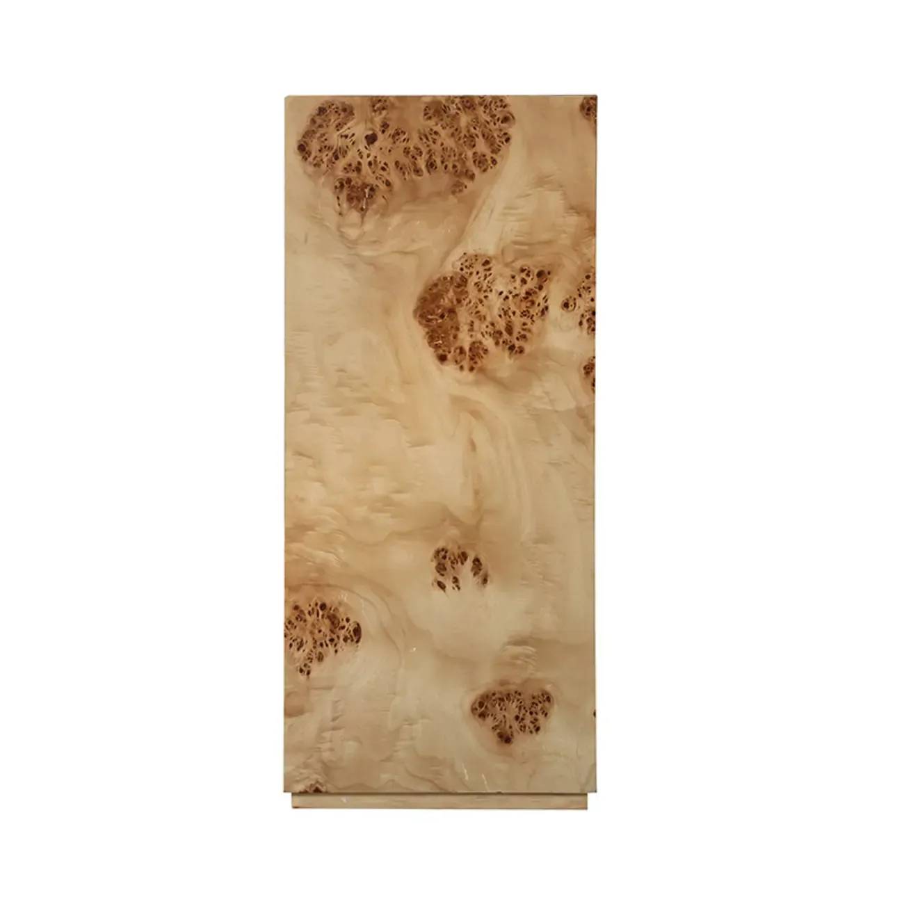 Classic Light Wood Cylinder Side Table with Block Base for Home Image - 8