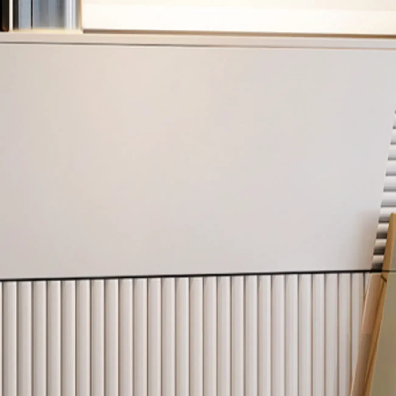 Elegant Fluted Entryway Shoe Cabinet with Drawer Image - 6