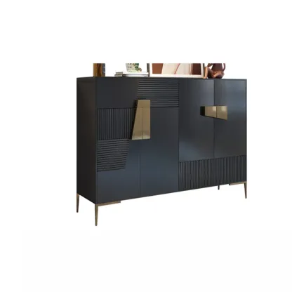 Elegant Fluted Entryway Shoe Cabinet with Drawer Image - 10