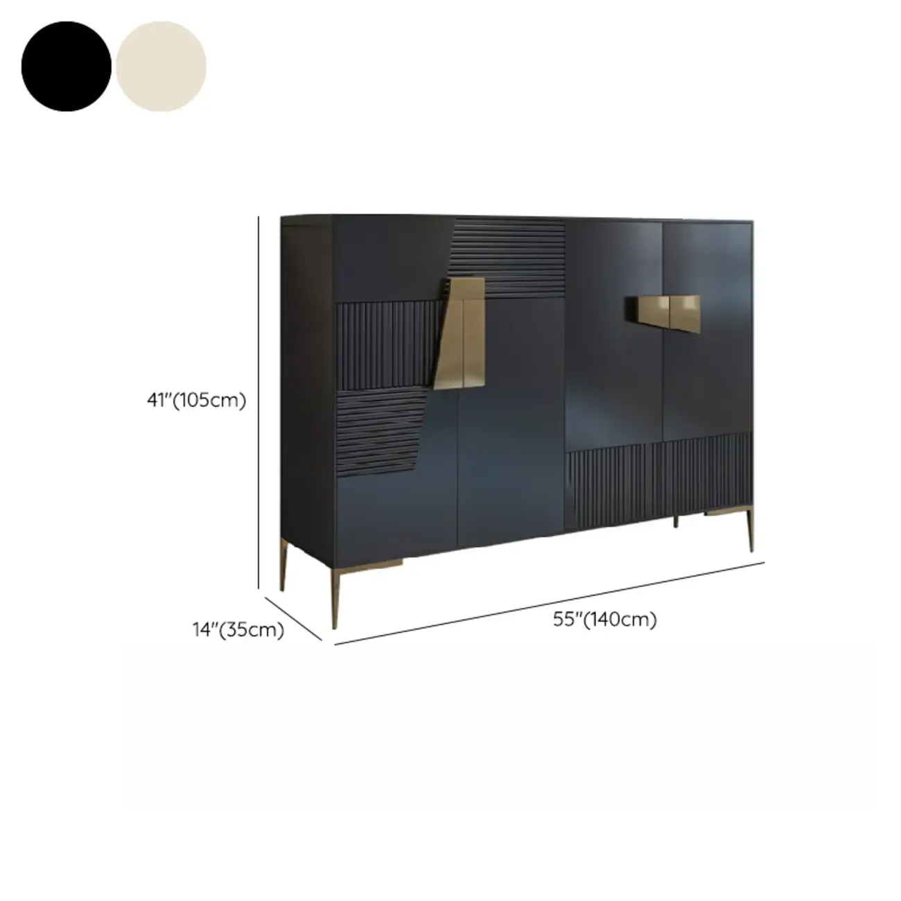 Elegant Fluted Entryway Shoe Cabinet with Drawer Image - 17