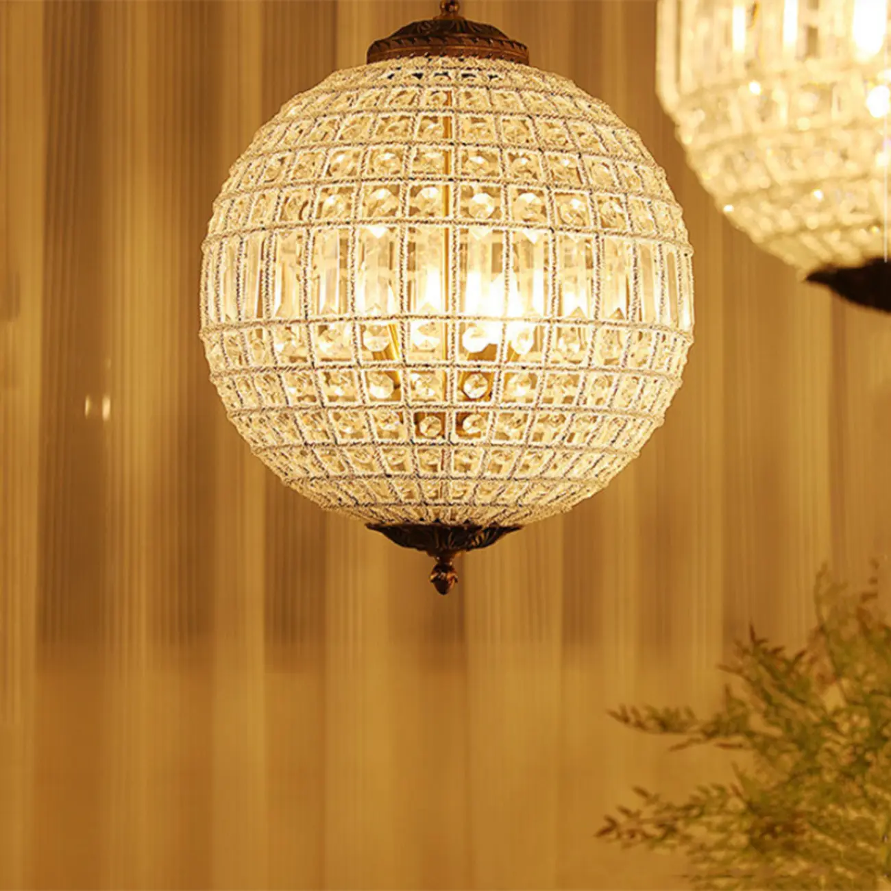 Glam Luxury Crystal Globe Chandelier with Glass Beads Image - 1 | homeyfad