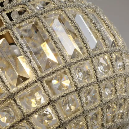 Glam Luxury Crystal Globe Chandelier with Glass Beads Image - 4