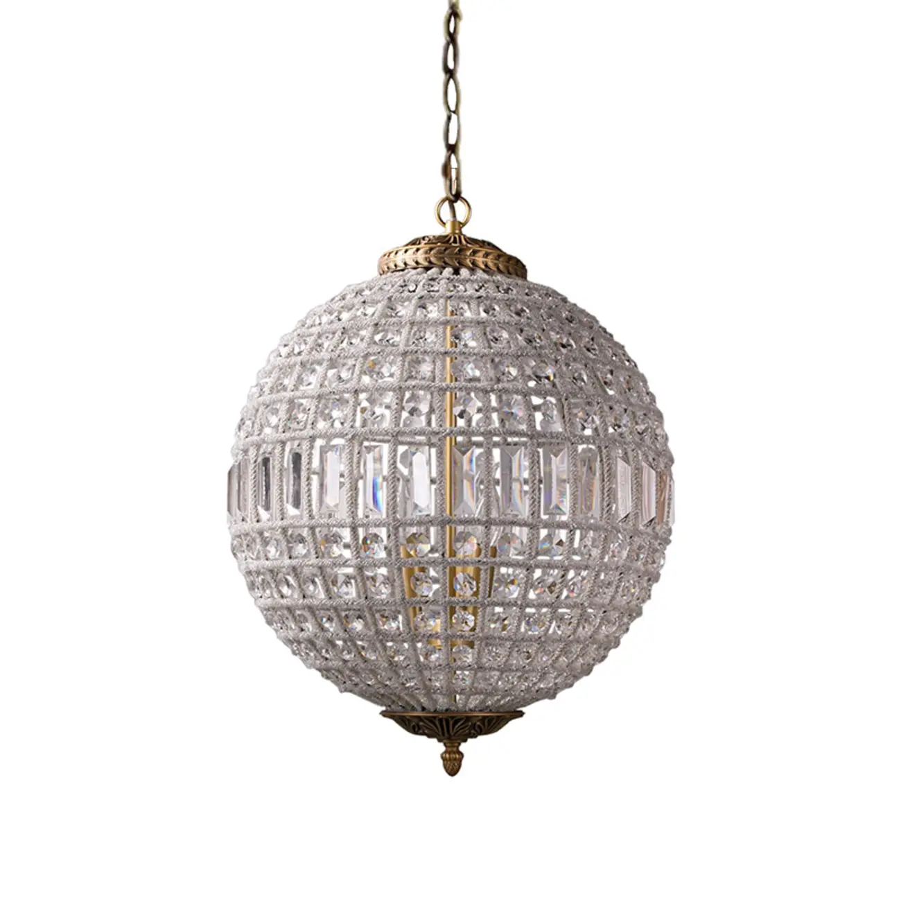 Glam Luxury Crystal Globe Chandelier with Glass Beads Image - 5 | homeyfad