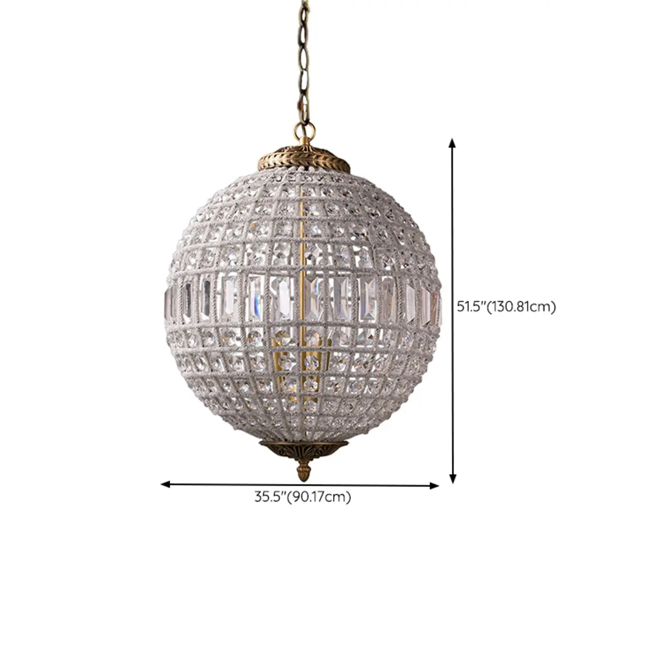 Glam Luxury Crystal Globe Chandelier with Glass Beads Image - 10 | homeyfad