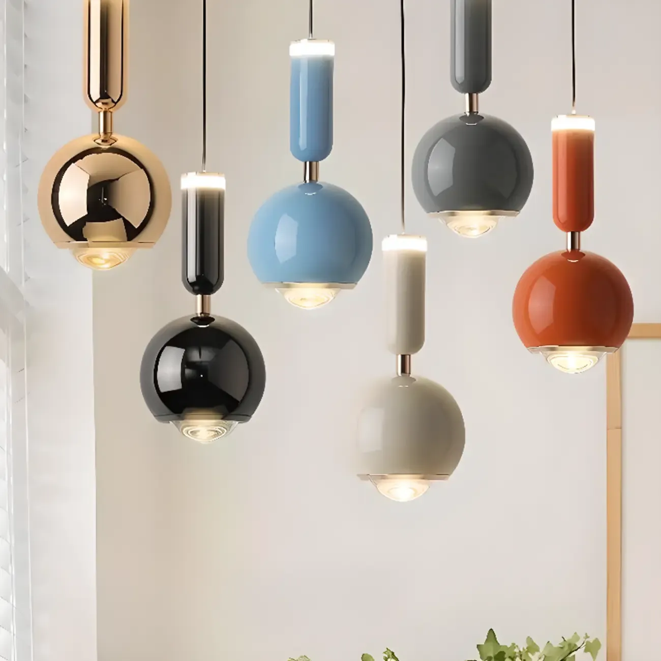 2-Light Dimming Modern Acrylic Globe Pendant Light Image - 4