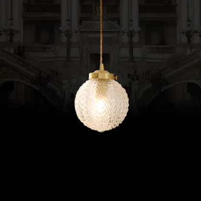 Elegant Glass Globe Pendant Light Adjustable Length for Kitchen Image - 4