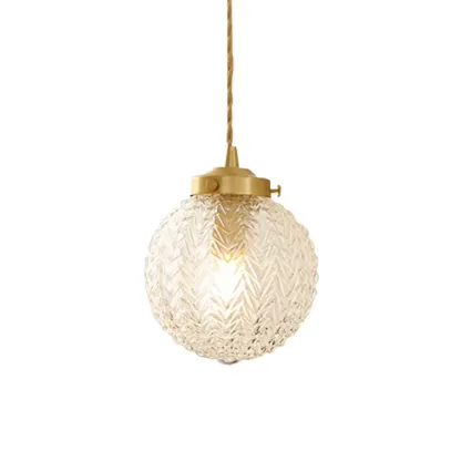 Elegant Glass Globe Pendant Light Adjustable Length for Kitchen Image - 5