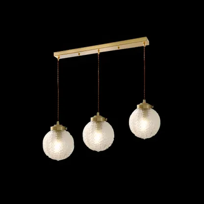 Elegant Glass Globe Pendant Light Adjustable Length for Kitchen Image - 8