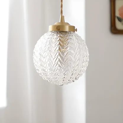 Elegant Glass Globe Pendant Light Adjustable Length for Kitchen Image - 11
