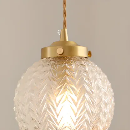 Elegant Glass Globe Pendant Light Adjustable Length for Kitchen Image - 12