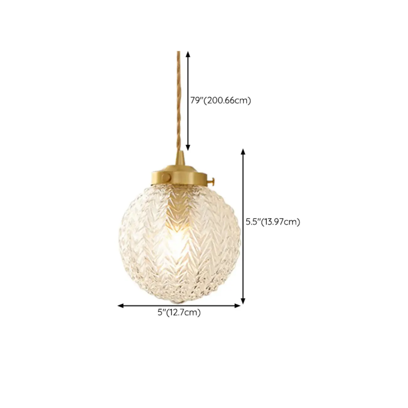 Elegant Glass Globe Pendant Light Adjustable Length for Kitchen #size | homeyfad