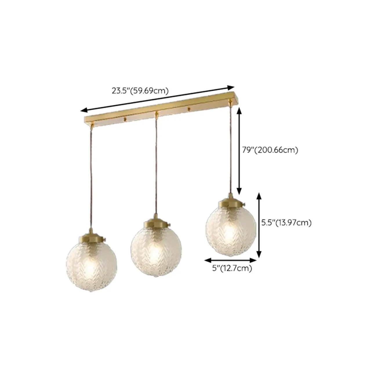 Elegant Glass Globe Pendant Light Adjustable Length for Kitchen Image - 15 | homeyfad