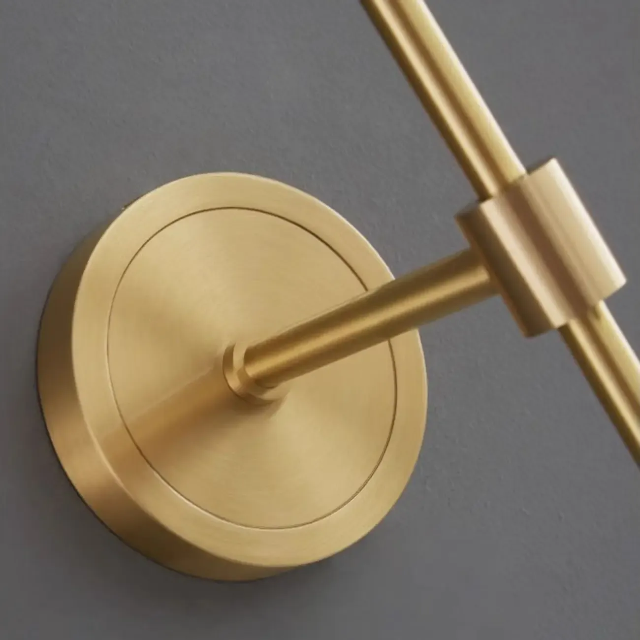 Modern Black Wall light with Sintered Stone Shade Image - 8