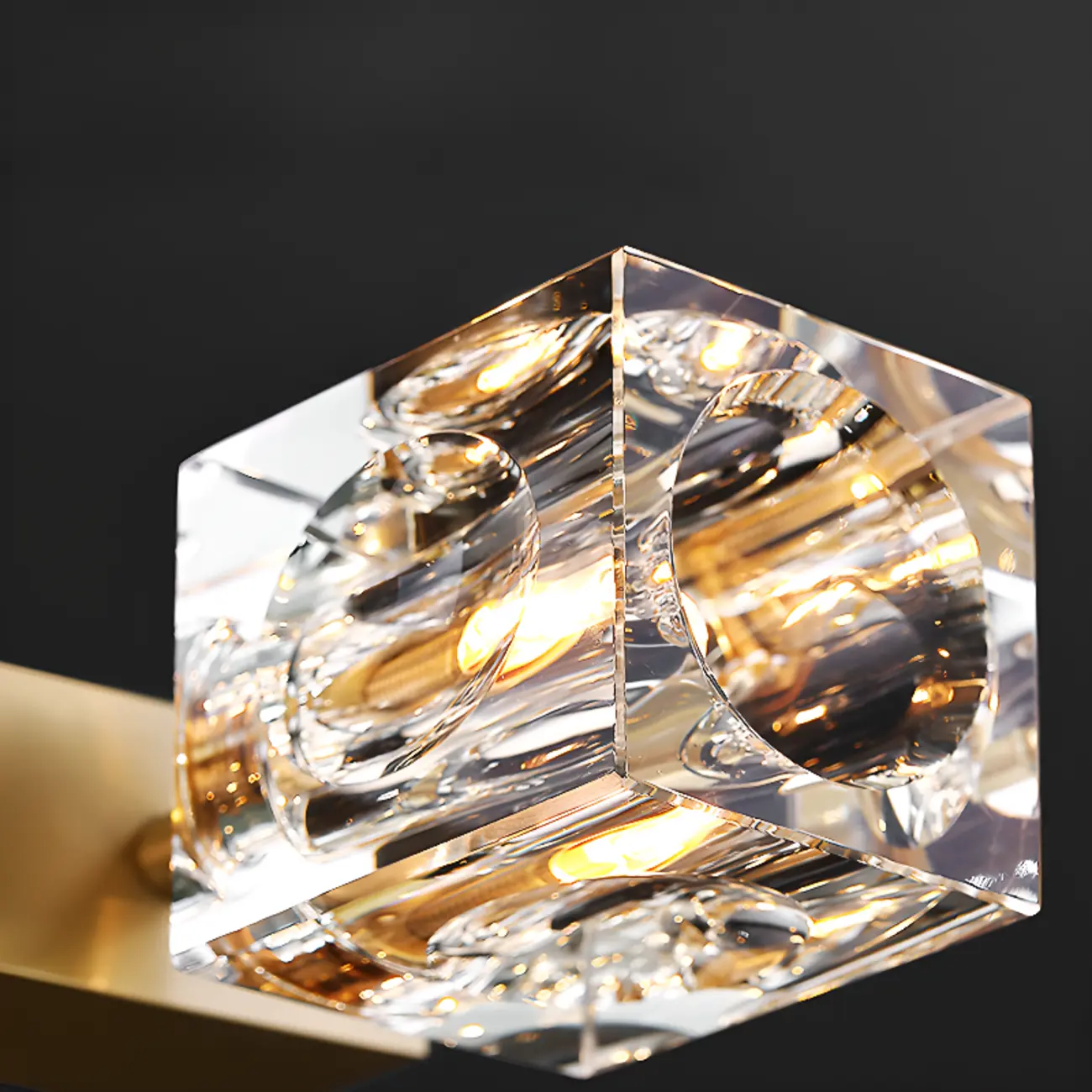 Glamorous Golden Square Crystal Island Pendant Light | homeyfad
