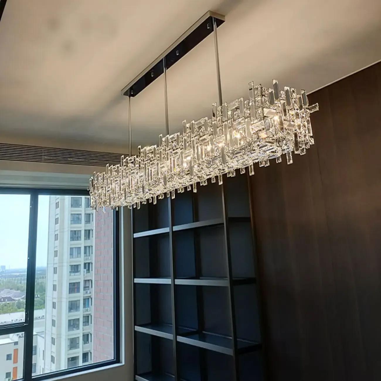 Modern Crystal 3-Gear Dimming LED Island Light for Kitchen Image - 4