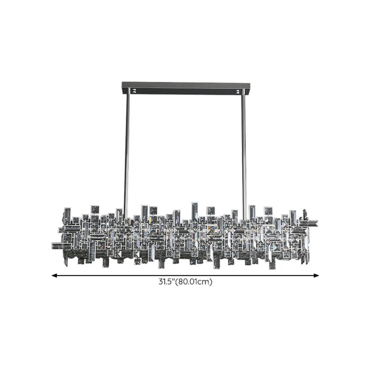 Modern Crystal 3-Gear Dimming LED Island Light for Kitchen #size | homeyfad