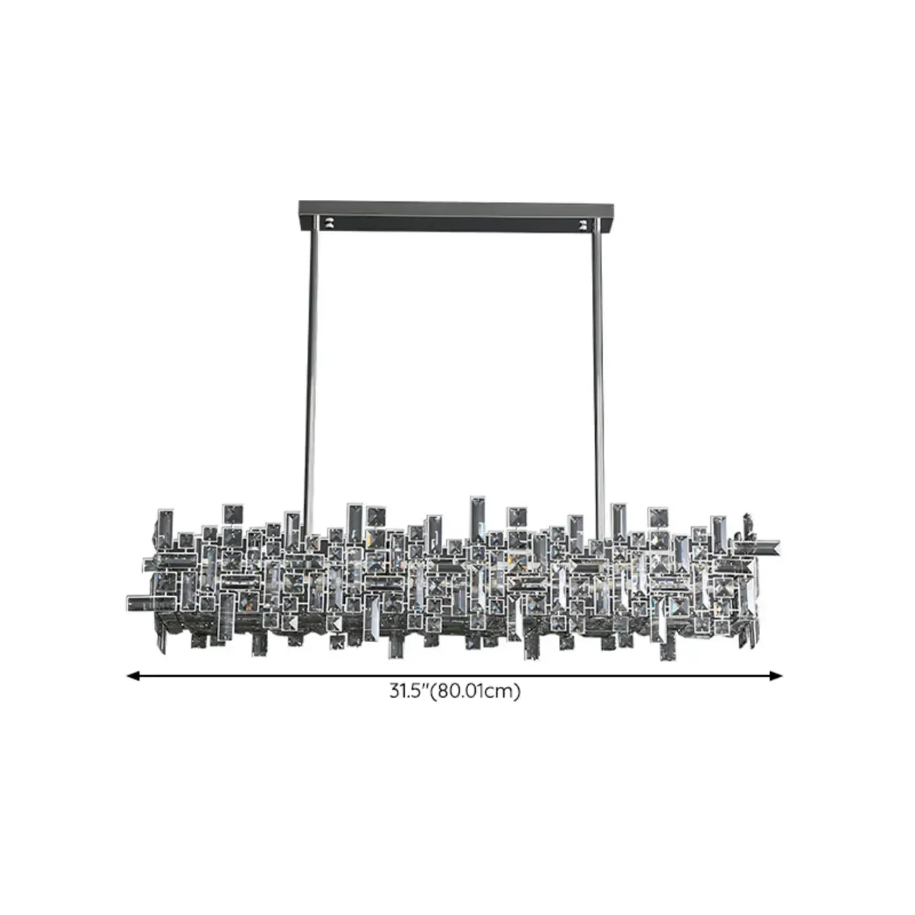 Modern Crystal 3-Gear Dimming LED Island Light for Kitchen #size