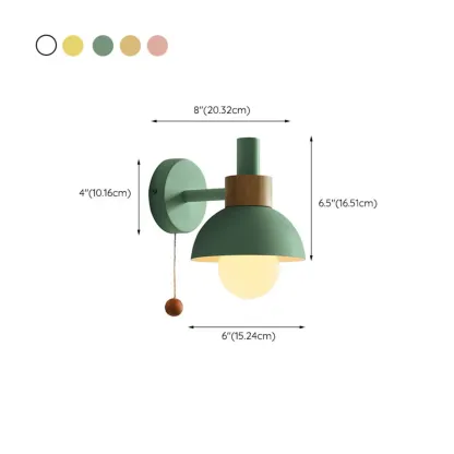 Modern Dome Vanity Light Pull Chain for Bathroom Mirror