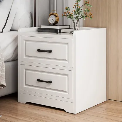 Small Wooden 1-Drawer Open Storage Nightstand Nut-Brown Image - 4