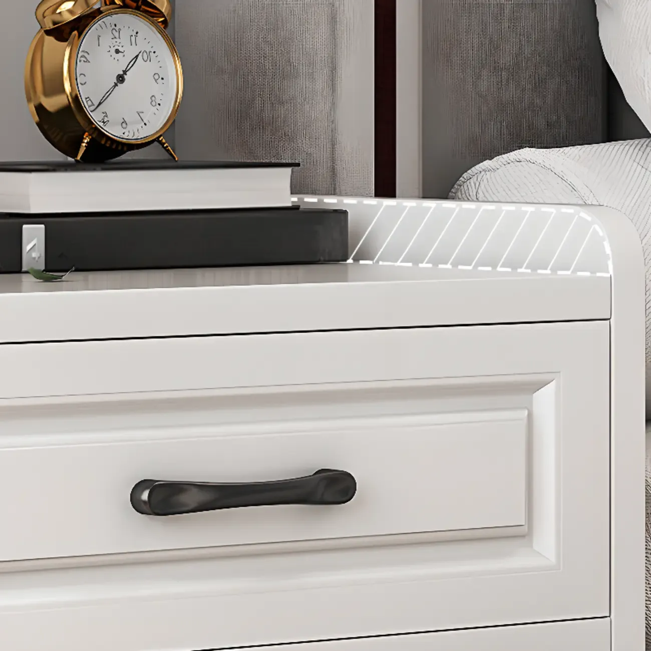 Small Wooden 1-Drawer Open Storage Nightstand Nut-Brown Image - 7