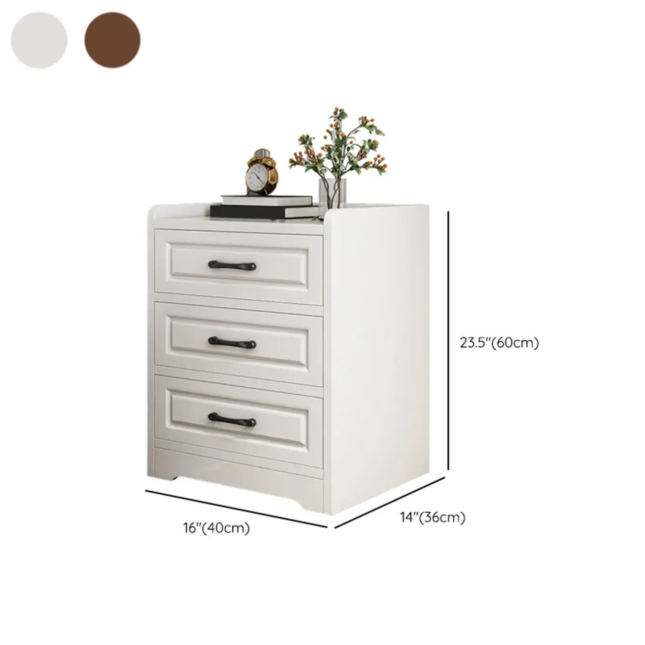 Small Wooden 1-Drawer Open Storage Nightstand Nut-Brown Image - 11