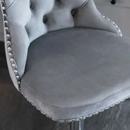Glam Gold Tufted Cushioned Rotatable Bar Stools Image - 4