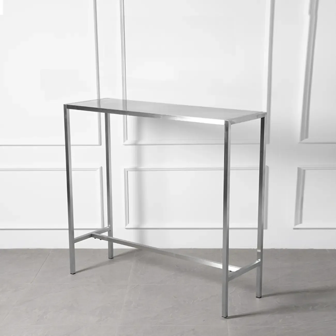 Modern Silver Stainless Steel Bar Tables Image - 3