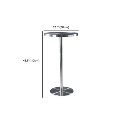 Modern Silver Stainless Steel Bar Tables #size