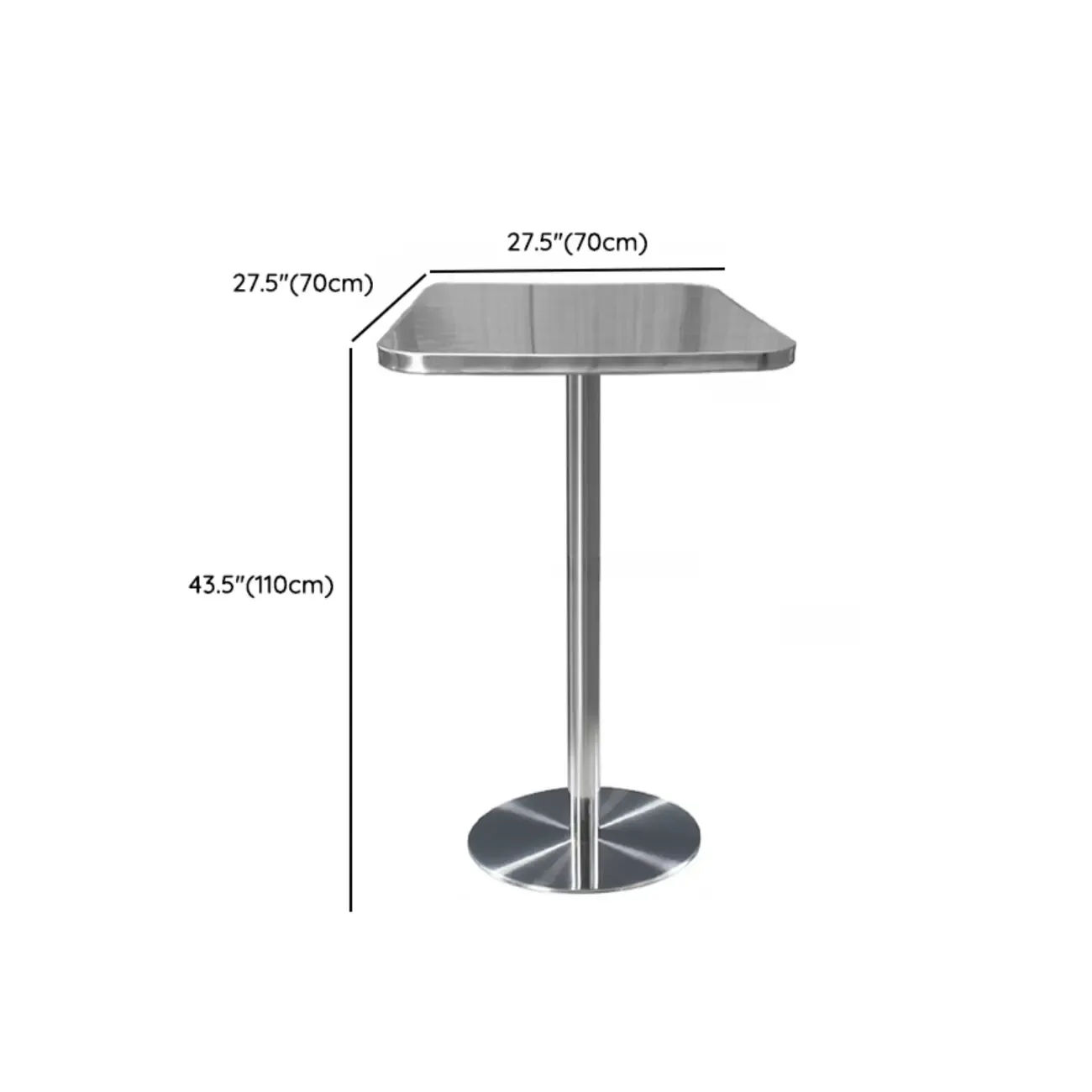 Modern Silver Stainless Steel Bar Tables Image - 14