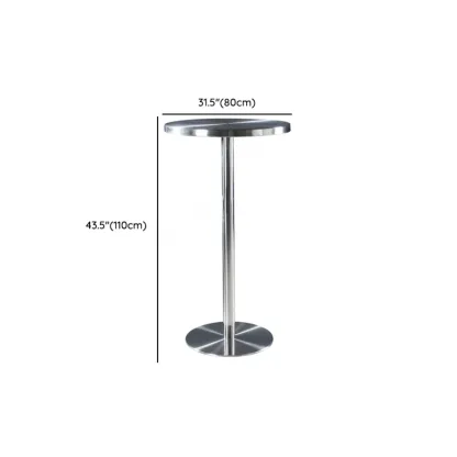 Modern Silver Stainless Steel Bar Tables Image - 15