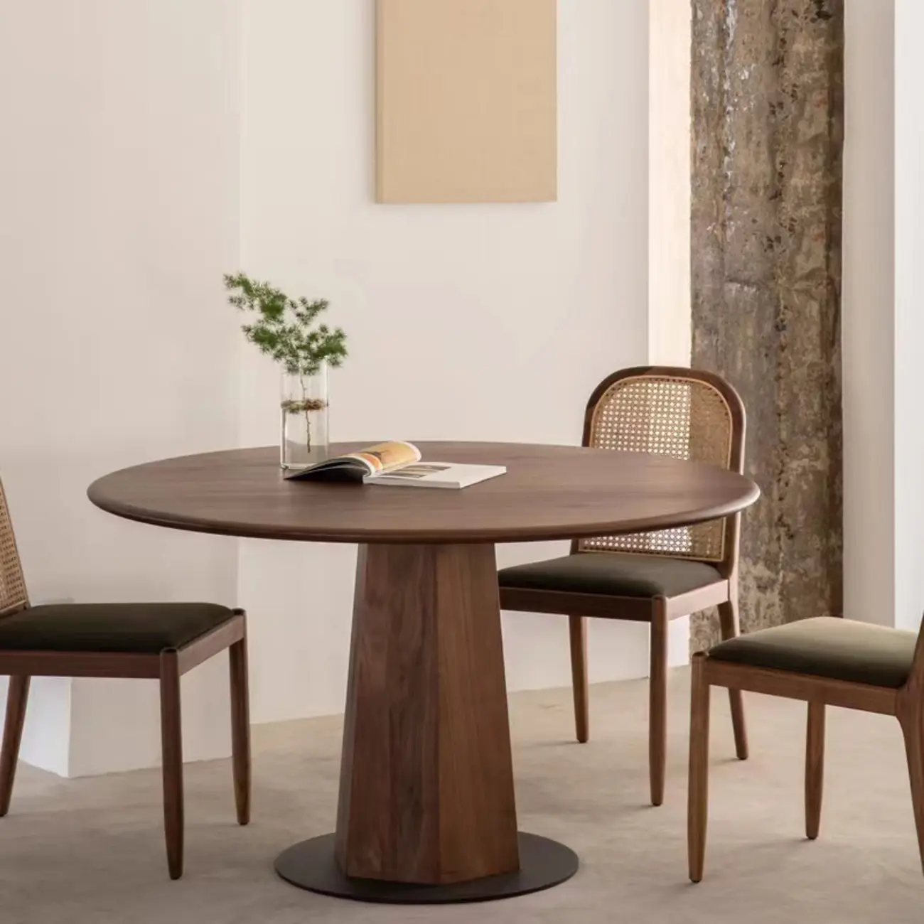 Traditional Pine Solid Wood Round Dining Table Image - 1 | homeyfad