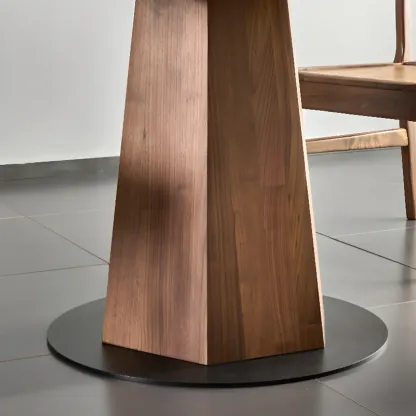 Traditional Pine Solid Wood Round Dining Table Image - 2