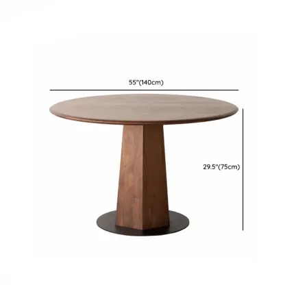 Traditional Pine Solid Wood Round Dining Table Image - 12