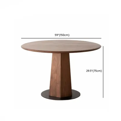 Traditional Pine Solid Wood Round Dining Table Image - 13