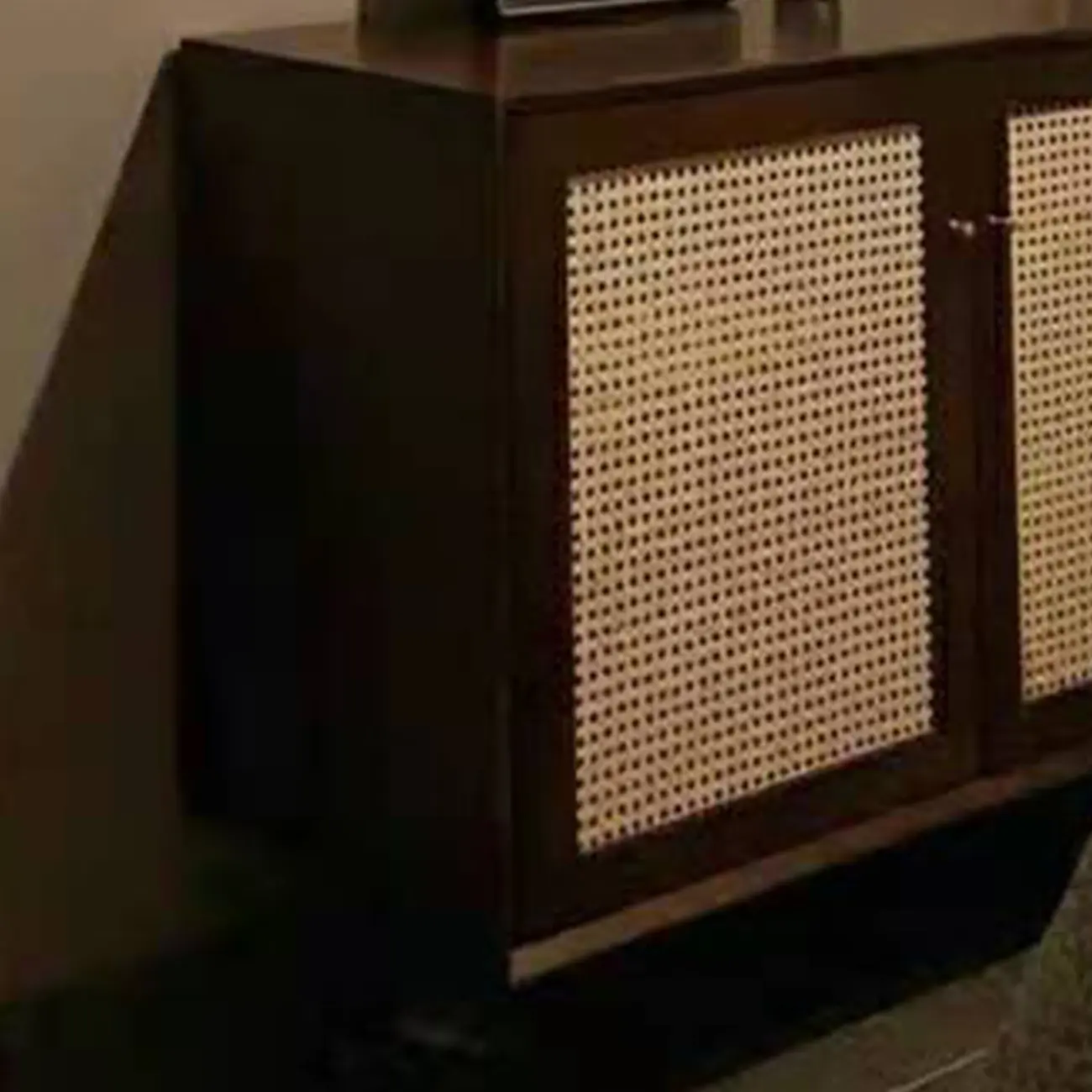 Vintage Wooden Woven Parlor Cabinet for Living Room Decor Image - 7 | homeyfad