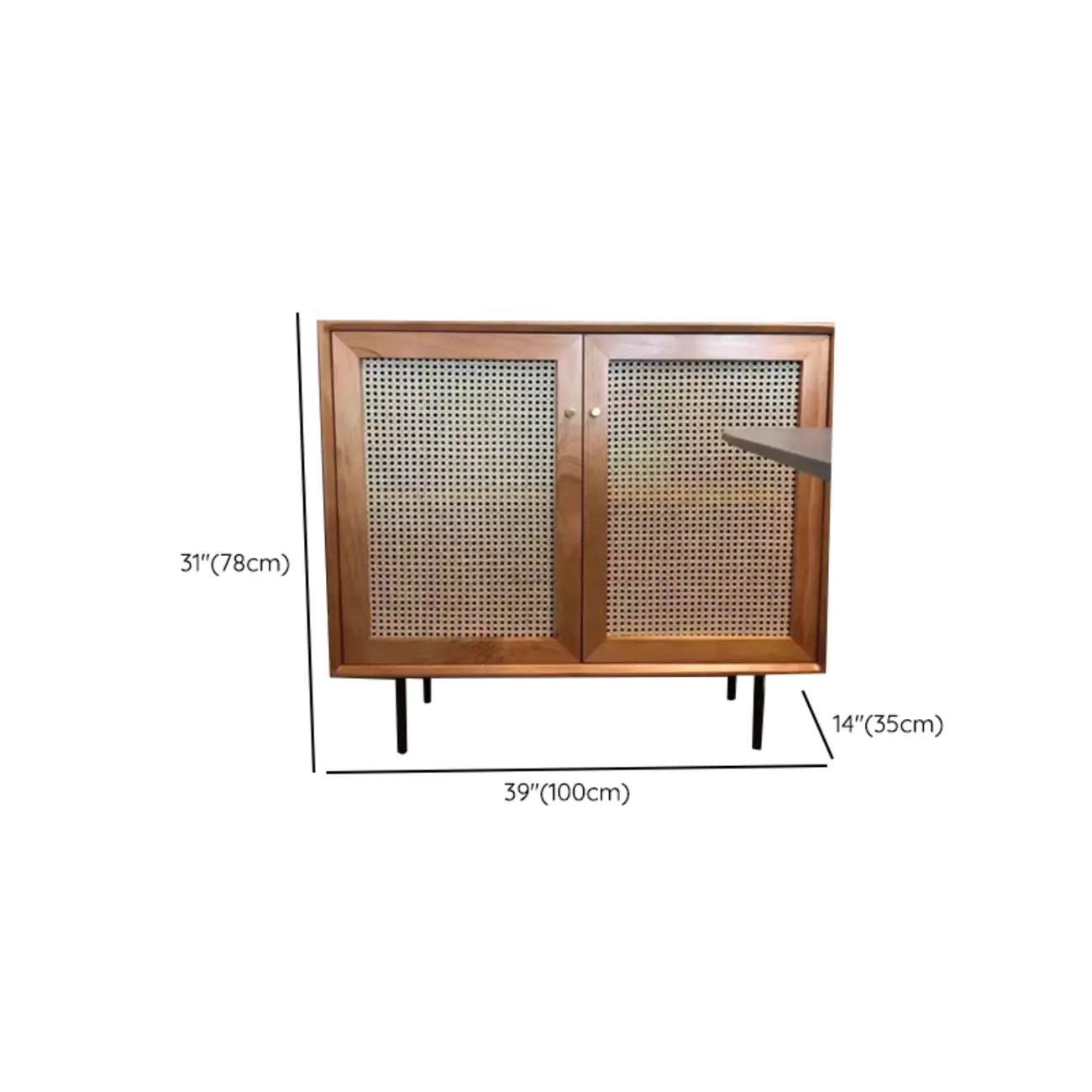 Vintage Wooden Woven Parlor Cabinet for Living Room Decor Image - 10 | homeyfad