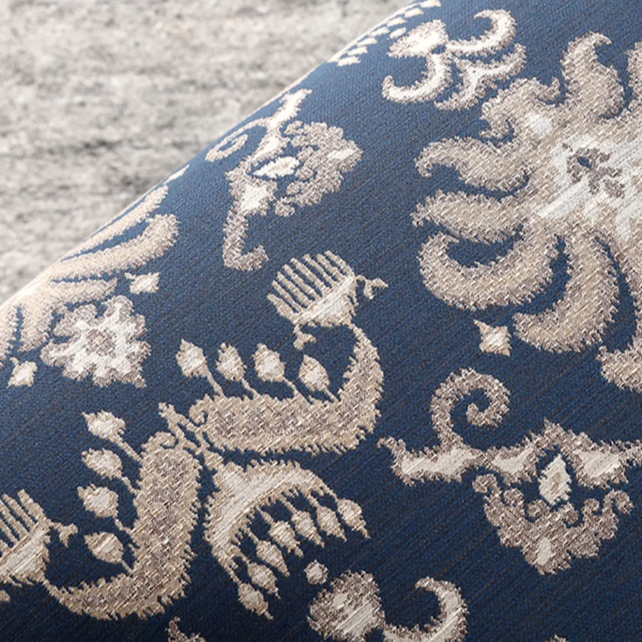 Striped Fabric Barrel Chair in Cerulean with Armrests | homeyfad