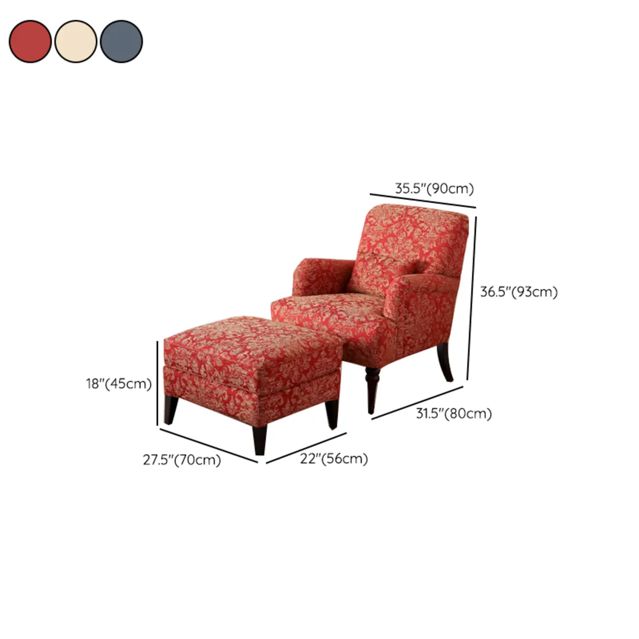 Striped Fabric Barrel Chair in Cerulean with Armrests | homeyfad