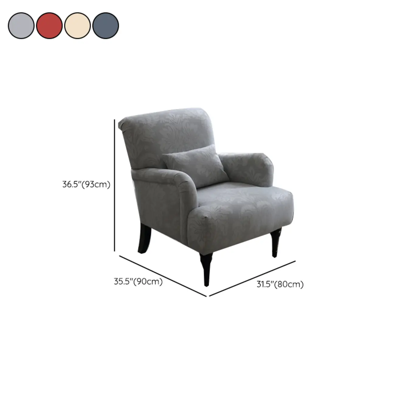 Striped Fabric Barrel Chair in Cerulean with Armrests | homeyfad