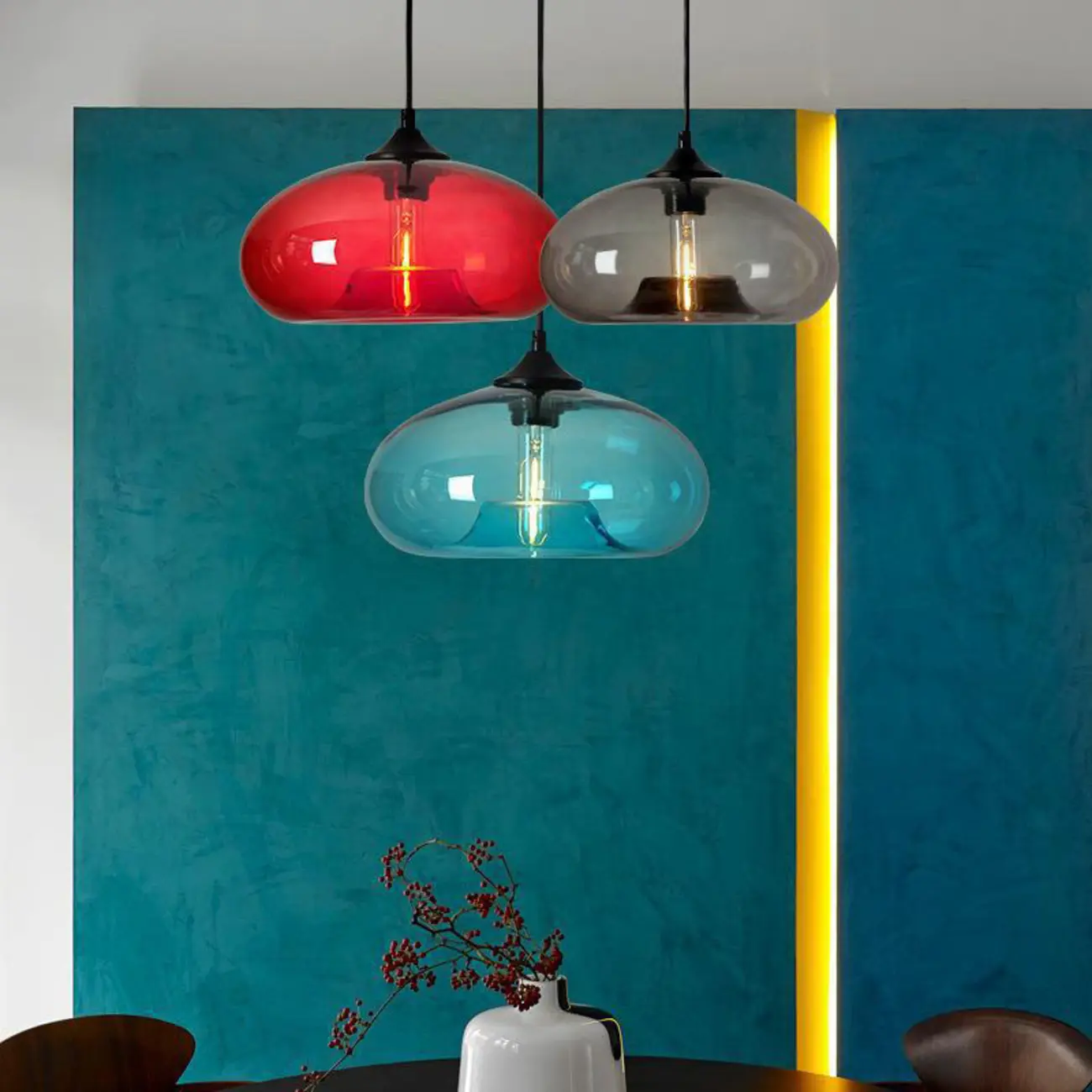 Modern Glass Hanging Pendant Light for Kitchen island  Image - 2 | homeyfad