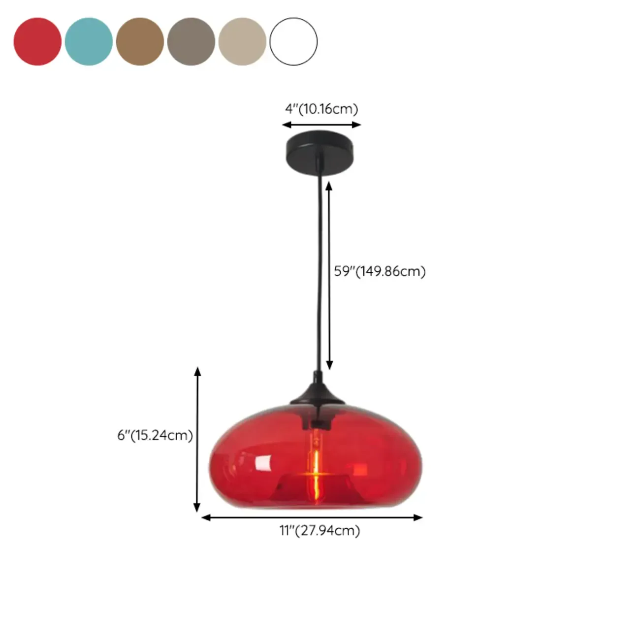 Modern Glass Hanging Pendant Light for Kitchen island  #size