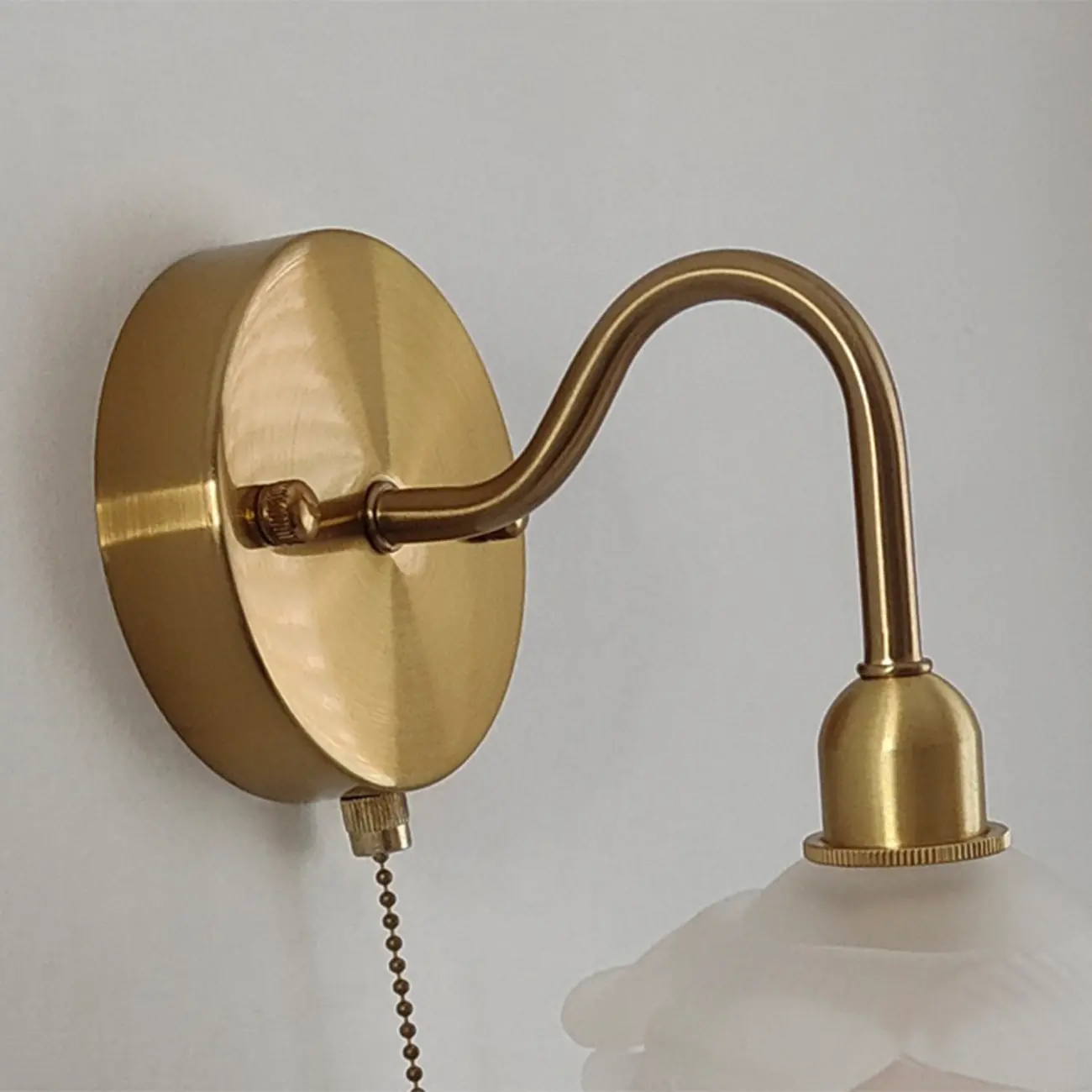 Mini Vintage Floral Wall Sconce with Brass Finish for Bedroom | homeyfad