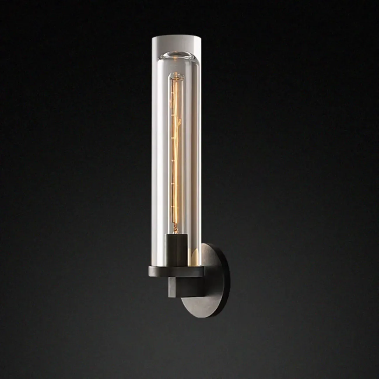 Modern Cylindrical Crystal Wall Sconce with LED Option Image - 4