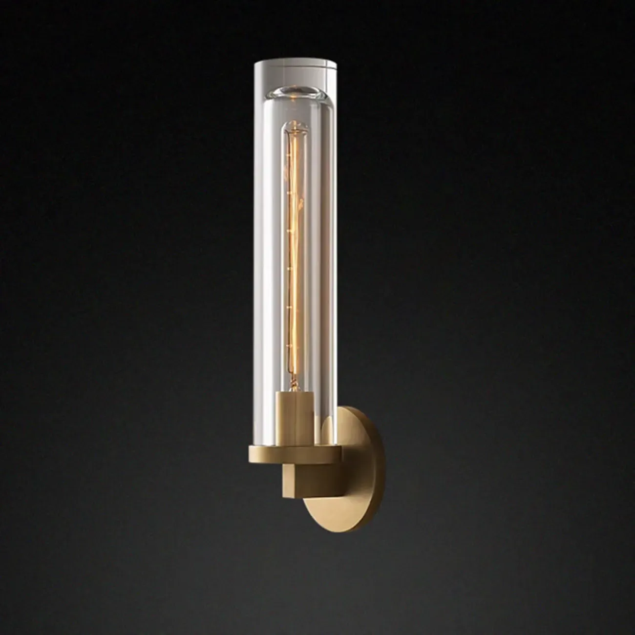 Modern Cylindrical Crystal Wall Sconce with LED Option Image - 5