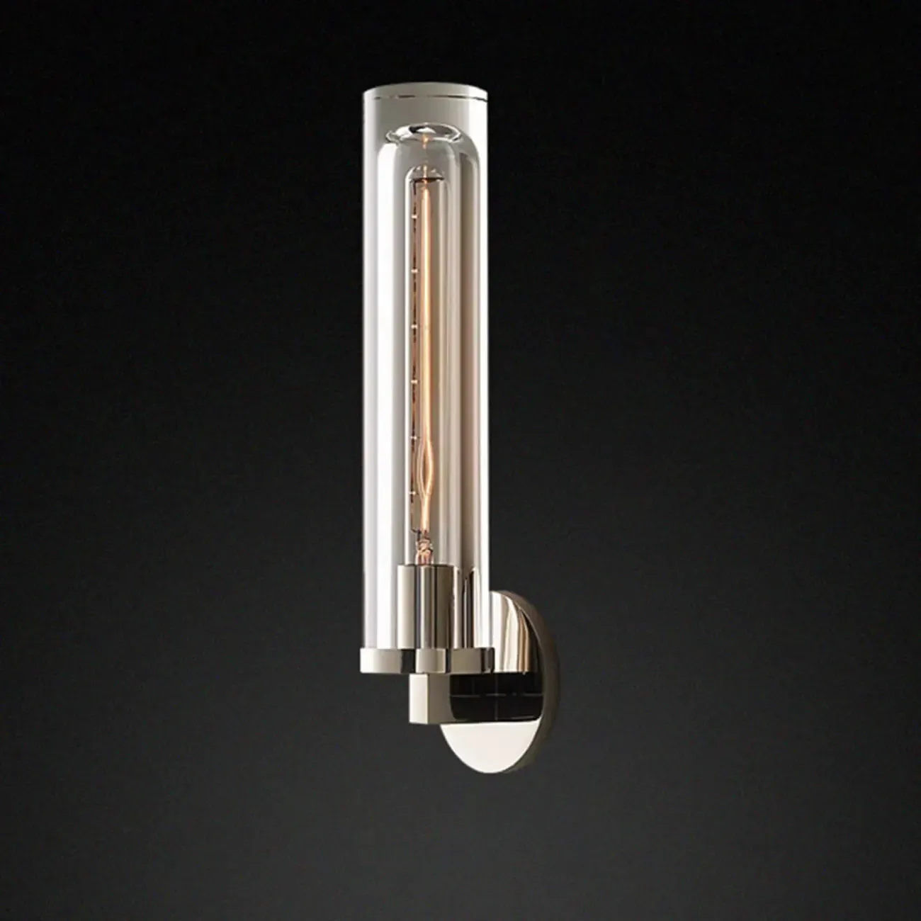 Modern Cylindrical Crystal Wall Sconce with LED Option Image - 6